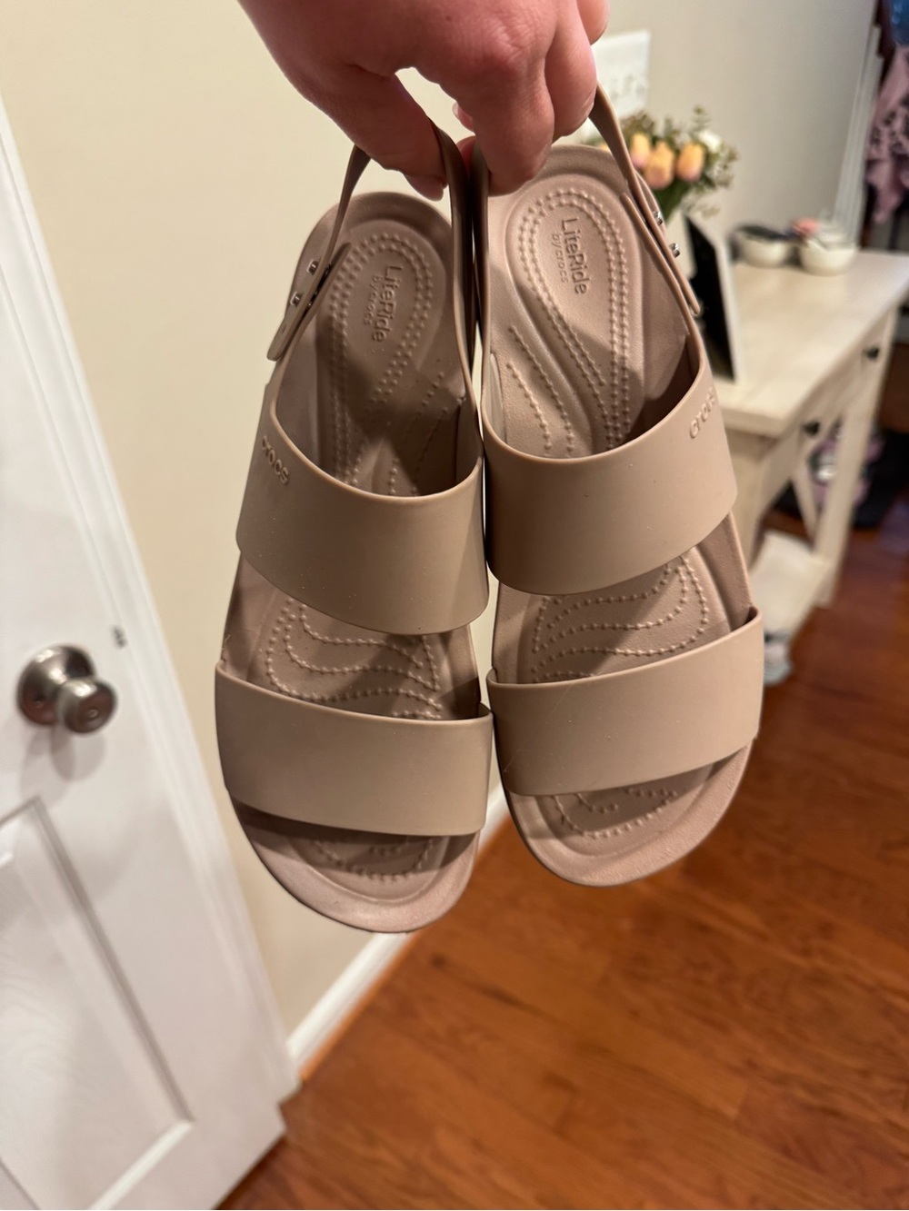 Crocs Beige Casual Women’s Platform Sandals